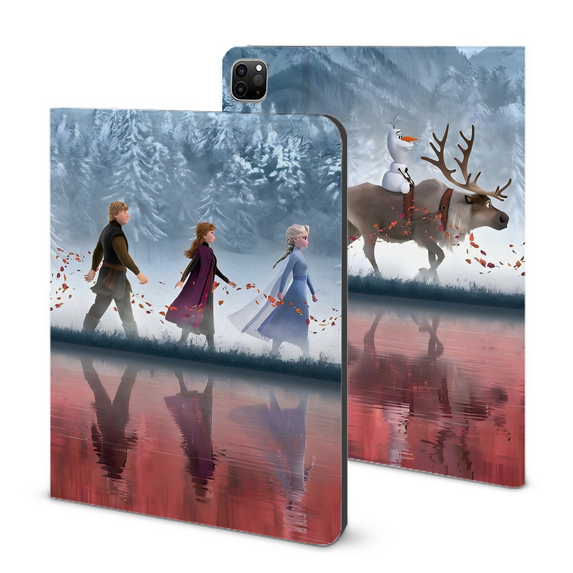 （画像用） アナと雪の女王 アンナ エルサ Frozen Anna Elsa IPad ケース ブック型 PUレザー TPU 耐衝撃 軽量 薄型 ペン収納なし 全面保護 IPad 各モデル対応